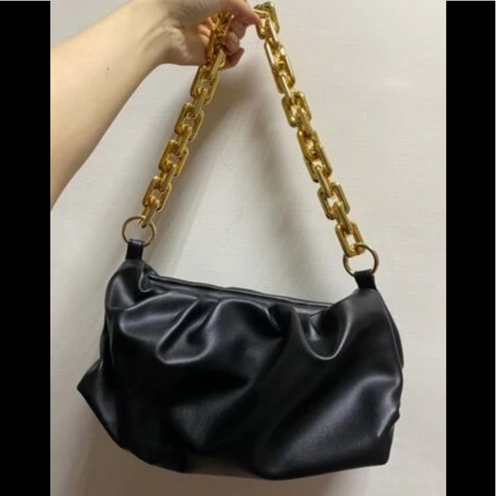 Brand New gold chain shoulder pouch bag